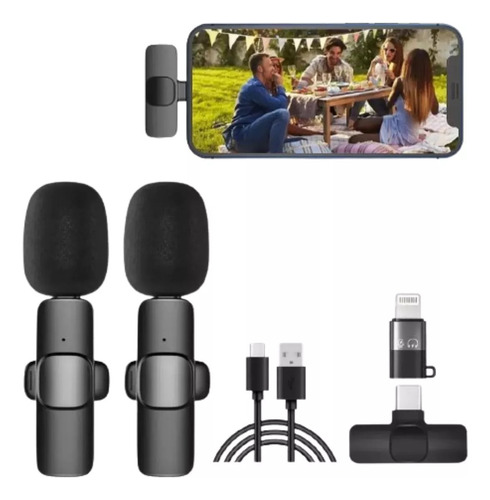 Micrófono Lavalier Inalámbrico Para iPhone iPad Y Android
