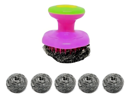 Set 10 Fibras Acero Inoxidable Espiral + 3 Sujeta Fibras