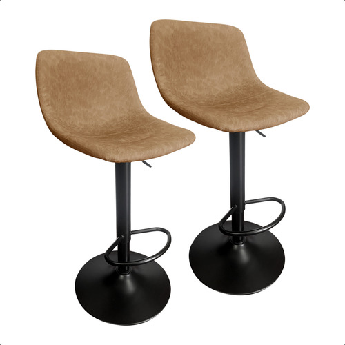 Sillas Kit 2 Banquetas Ajustables Barra Alta Con Apoya Pies