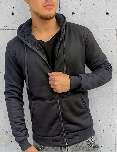 Campera Hombre Algodon Con Piel Corderito
