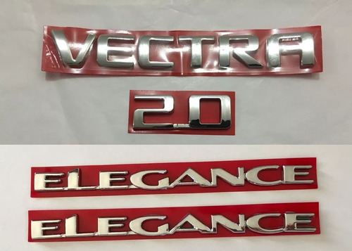 Kit Emblema Vectra 06/ + 2.0 + 2-elegance - Linha Gm - 4 Pçs