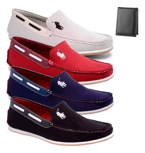 4 Pares Mocassim Casual Dockside Sapatenis Masculino+ Cart.