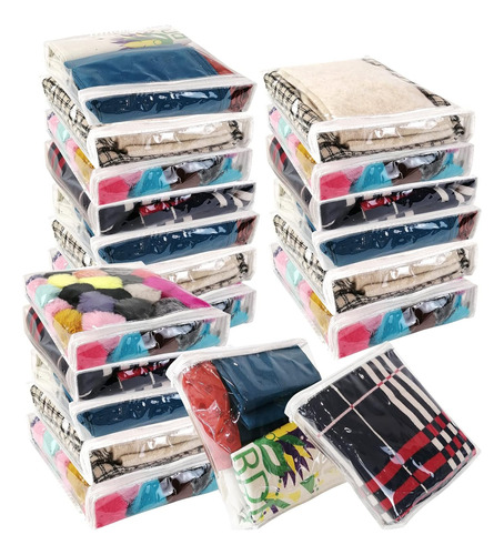 20 Bolsas De Almacenamento De Vinilo Transparente Con Cremal