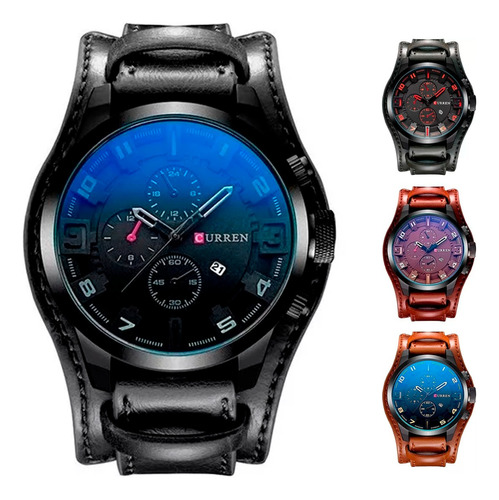 Reloj Curren Hombre Análogo Fechador Ejecutivo Casual Cuarzo Color de la correa Negro