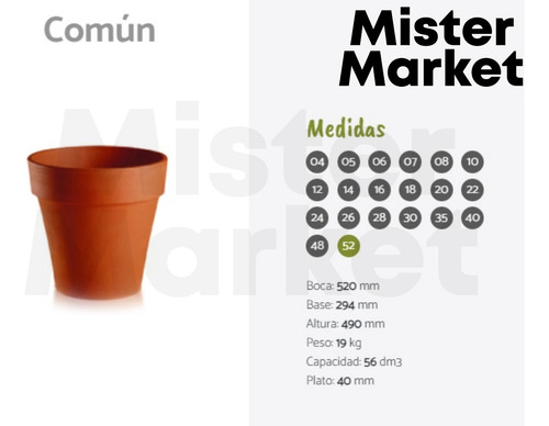 Maceta Comun N°52 Terracota Barro Grande Deco Jardin Maceton Exterior Gigante Mister Market Blum