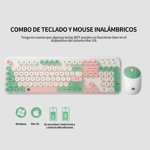Kit De Teclado Y Ratón Inalámbricos Ergonómicos