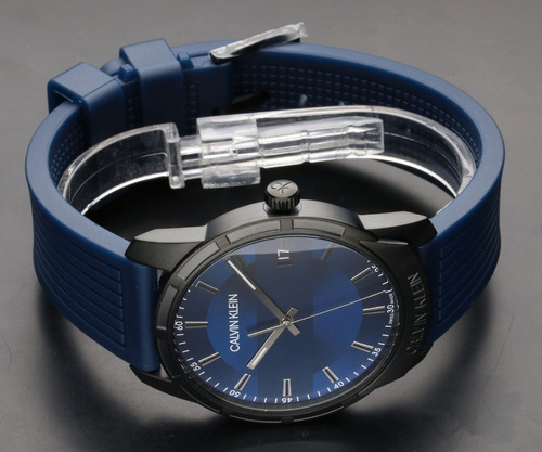 Reloj Calvin Klein K8r114vn Evidence Caballero Original Color de la correa Azul Color del bisel Negro Color del fondo Azul
