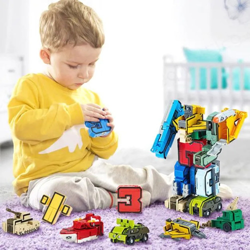 Digital Robot Transforms Complete Set Of Numbers 0-9