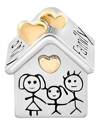 Imagen 3 de 4 de Fit Pandora Charms Silver Plated Family Heart Cuentas