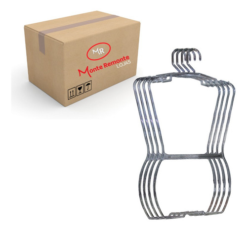 Cabide Silhueta Adulto Transparente Kit C 50 Unidades