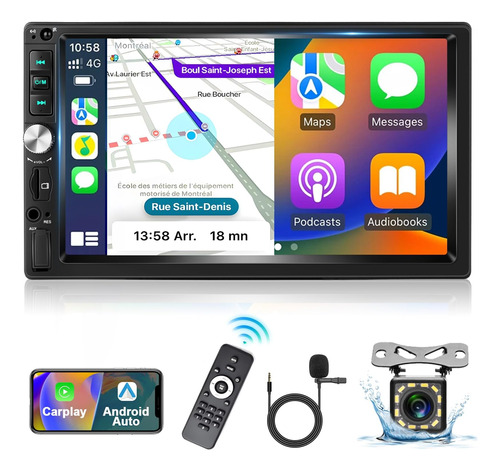 Estéreo Para Automóvil Podofo Con Carplay Android Auto Radio