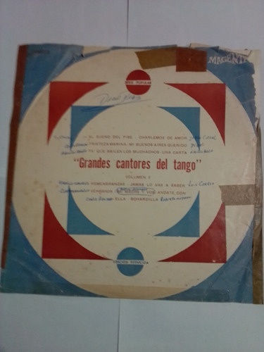 Disco Vinilo  Grandes Cantores Del Tango 