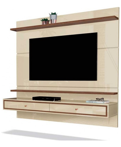 Panel Treviso Para Tv 58  Pulgadas- White Off/natural - Mei