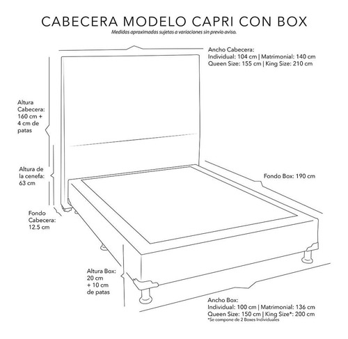Cabecera King Size Dicasa Capri + Box Pink Rosa