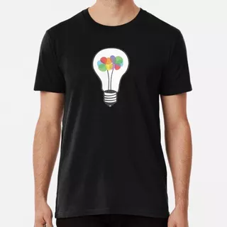 Remera Light Bulb With Rainbow Colors Flowers Algodon Premiu