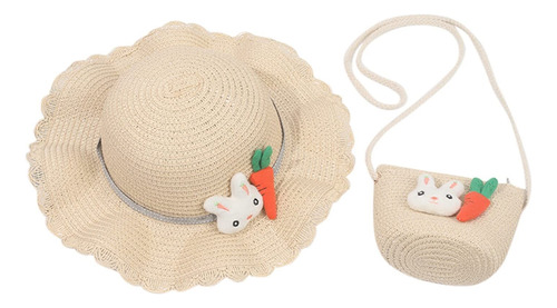 Sombrero De Playa Para Bebé + Sombrero De Paja Para Niños