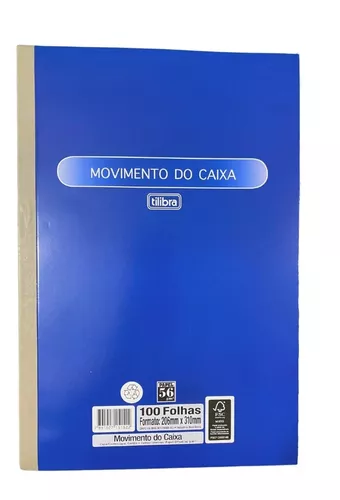 Livro Movimento De Caixa Grande 100 Folhas Controle Tilibra Mercadolivre