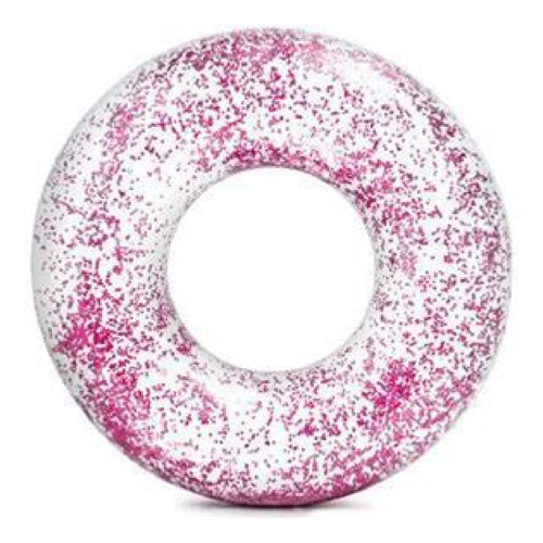 Boia Glitter Inflável Circular Transparente Com 90 Cm