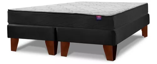 Cama Europea Negra Therapedic Plus 2 Plazas Base Dividida + Muebles  Asturias