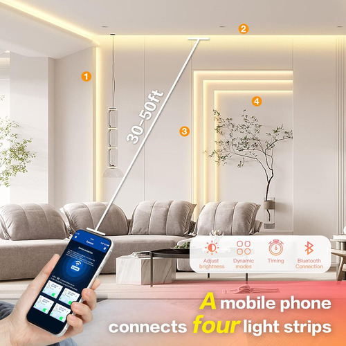 Tira De Luces Led De Color Blanco Cálido, Tira De Luz Led De