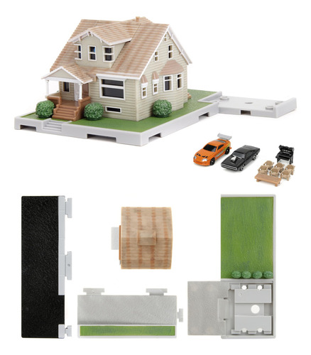 Diorama Dom Toretto Con 2 Autos Fast Furious 4.2 Cm