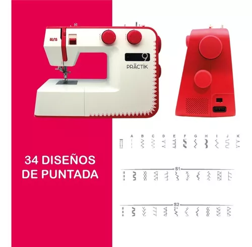 Máquina De Coser Doméstica Practik 9 Alfa Blanco/rosa
