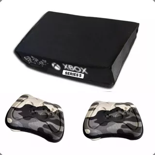 Kit Xbox Series S Capa Antipoeira + 2 Cases Para Controles