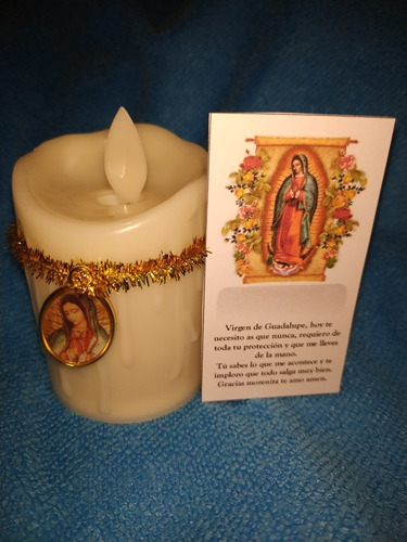 Virgencita Guadalupe (16piezas) Velas Luz Led Envio Gratis