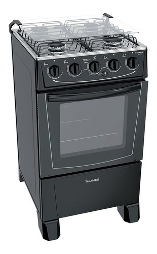 Cocina Gas James Horno Enlozado C105 Amv Color Negro