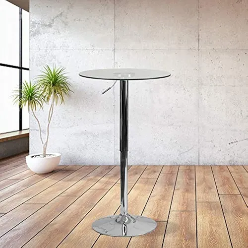 Flash Furniture 235 Mesa De Vidrio De Altura Ajustable Redon