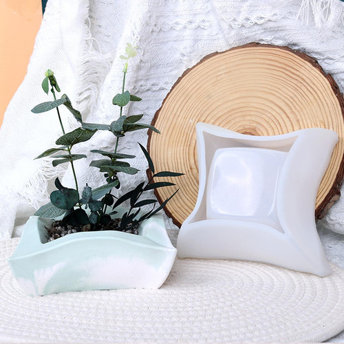 Molde De Planta De Resina Cuadrada Grande Diy, Moldes )