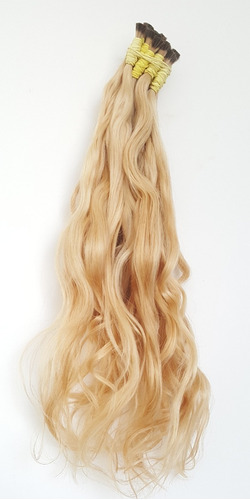 Aplique-mega-hair Loiro Claro Levemente Ondulado 70cm 50gr.