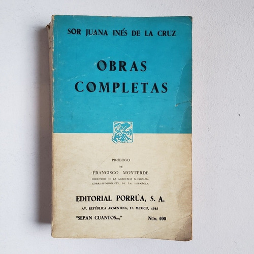 Libro 23sor Juana Inés De La Cruz Obras Completas