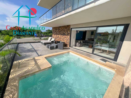 Cad Altamar Residencial Calypso 001. Terraza En L Con Jacuzzi Y Vista A Las Áreas Comunes, Sala Y Asador