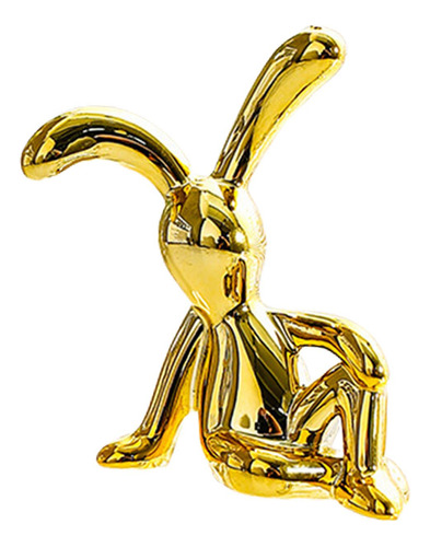 Escultura De Conejo Galvanizada, 5,5 Cm X 2,2 Cm X 6 Cm Oro