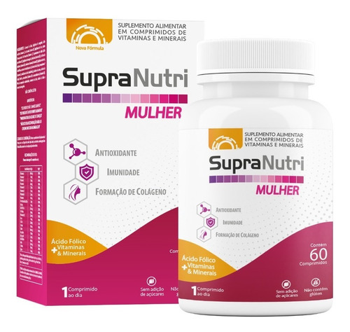 Supranutri Mulher, C/ 60cpr Vitamina Para Mulher Completa Az Sabor Sem sabor