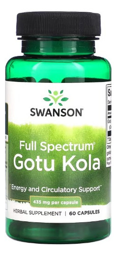 Centella asiática centella asiática 435 mg Swanson 60 cápsulas