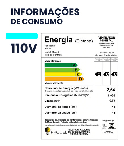 Ventilador Silencioso De Coluna Piso Ajustável Eco Turbo