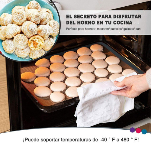 Imagen 2 de 7 de 2 Piezas Alfombrillas Para Hornear De Silicona Reutilizables