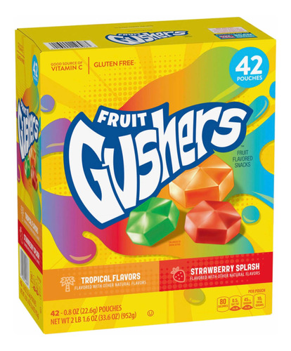 Gushers Fruit Con 42 Pounches 952g Producto Importado