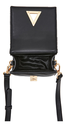 Bolsa Colcci Pequena Com Alça Ombro Matelasse 0900111942 Acambamento Dos Ferragens Ouro Cor Preto Correia De Ombro Preto
