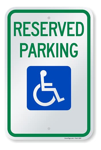 Cartel De Estacionamiento  Reserved Parking  Discapacit...