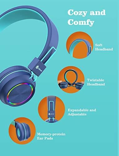 Auriculares Para Niños, Leds De Colores Iclever Bth03