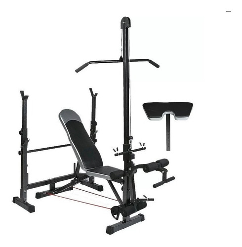 Banca Pecho Fit Con Predicador + Racks Squat + Polea Pesas