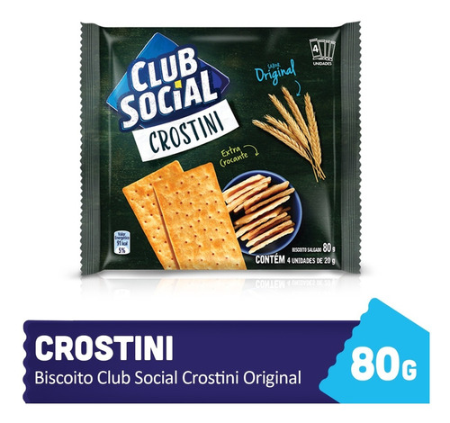 Biscoito Crostini Original 80g Club Social 