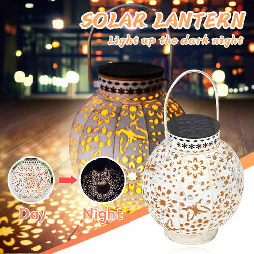 Lámpara Decorativa De Proyección Con Linterna Solar D, Hierr