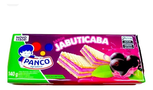 Biscoito Wafer Panco Sabor Jabuticaba 140gr - Kit Com 3