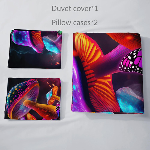 Ailonen Juego De Funda De Edredón Con Diseño De Hongos Juego