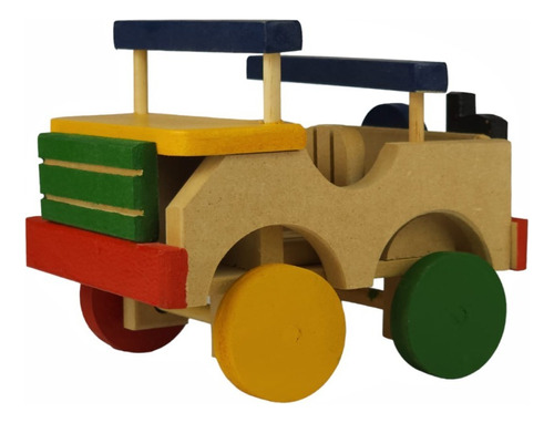 Brinquedo Em Mdf Educativo Pedagógico Jeep Jipe Colorido