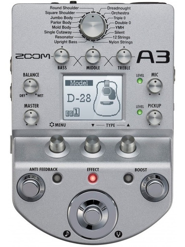 Pedalera Preamplificadora Para Guitarra Acustica Zoom A3